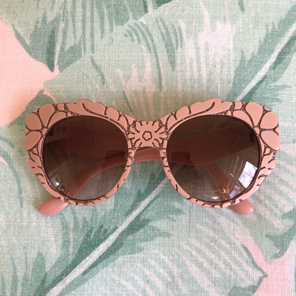 Dolce & Gabana pink brocade cat eye DG 4267